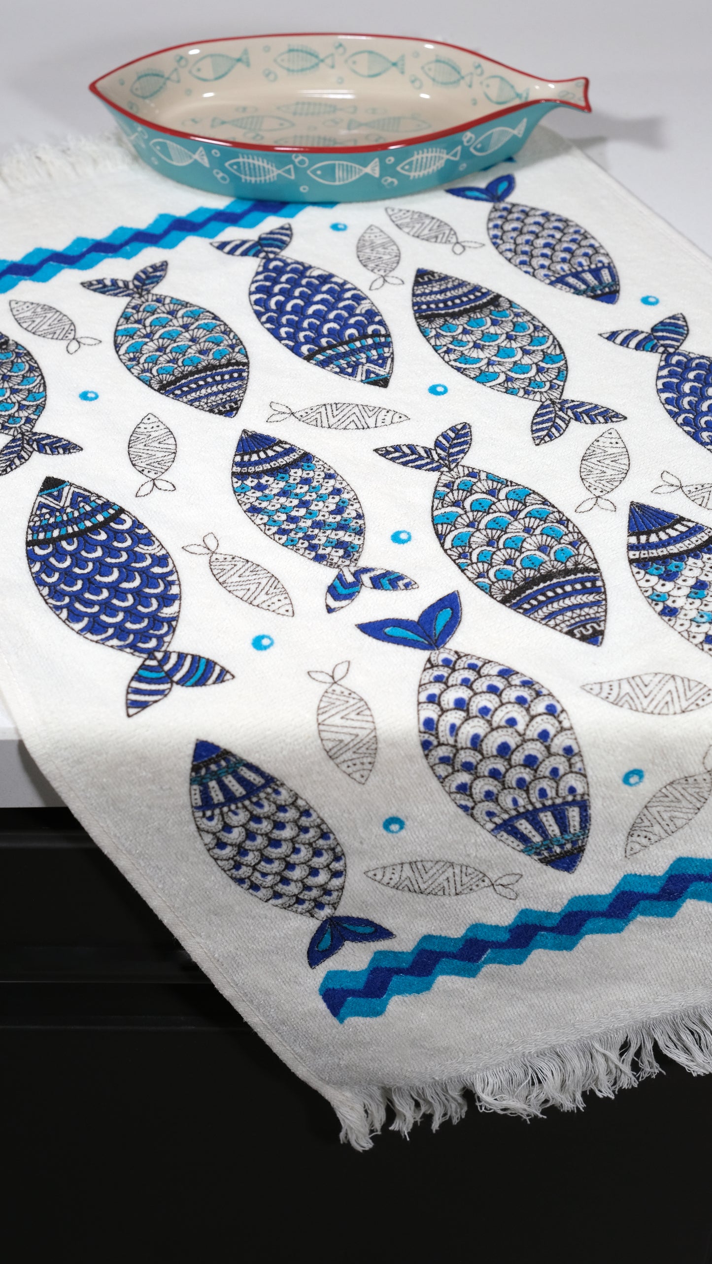 Fish Print Kitchen Towel