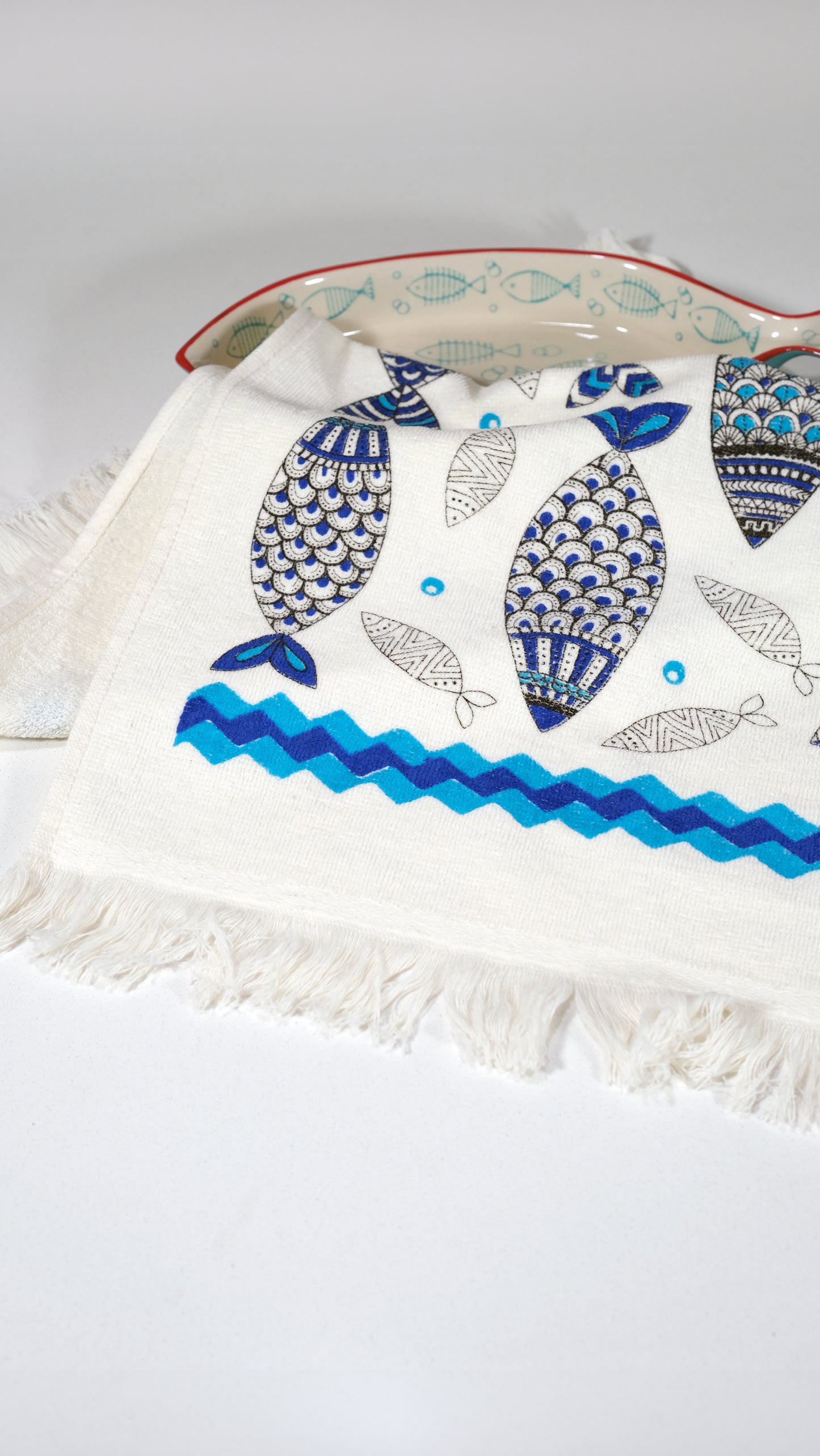 Fish Print Kitchen Towel