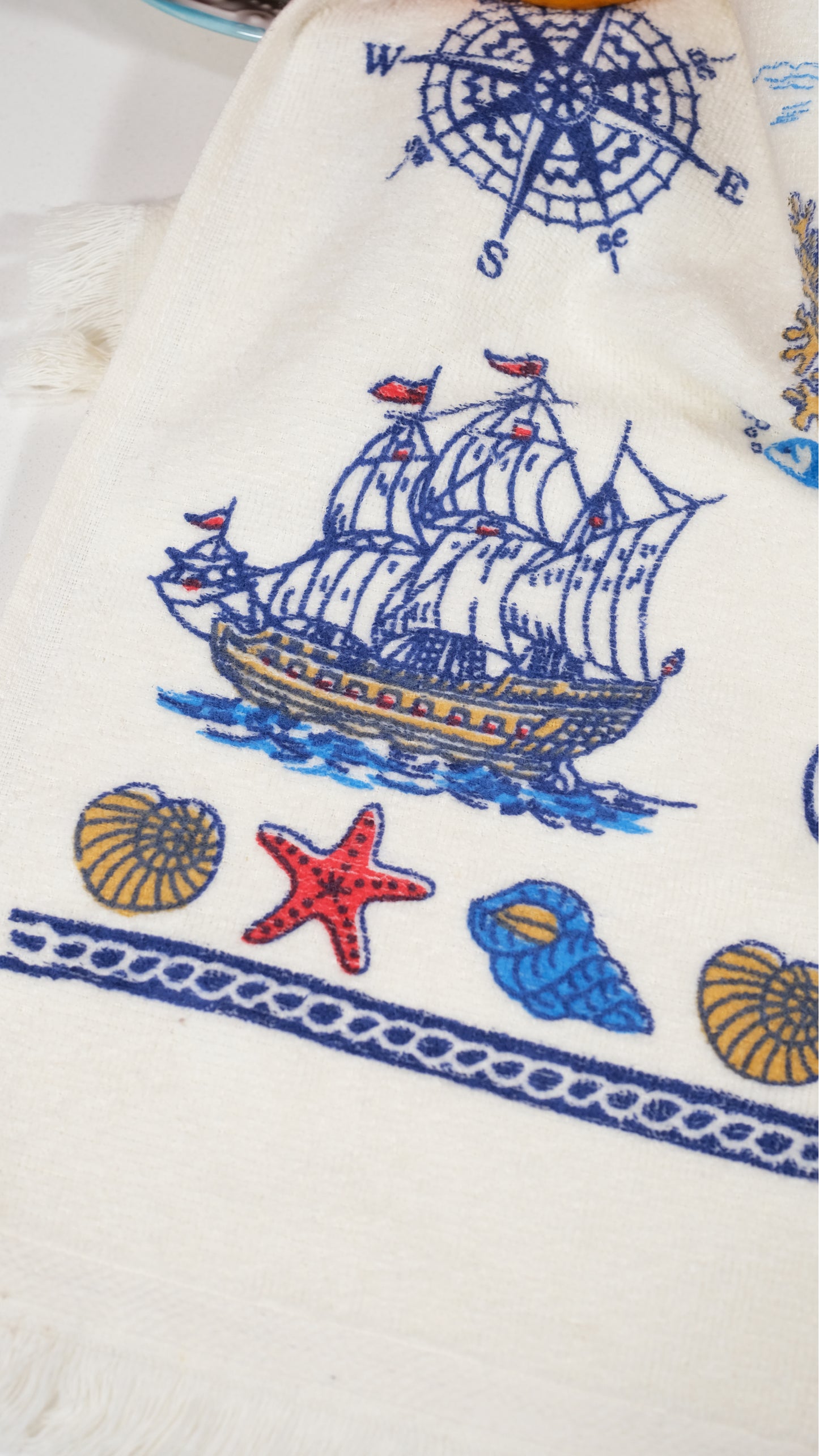 Ship Print Kitchen Towel