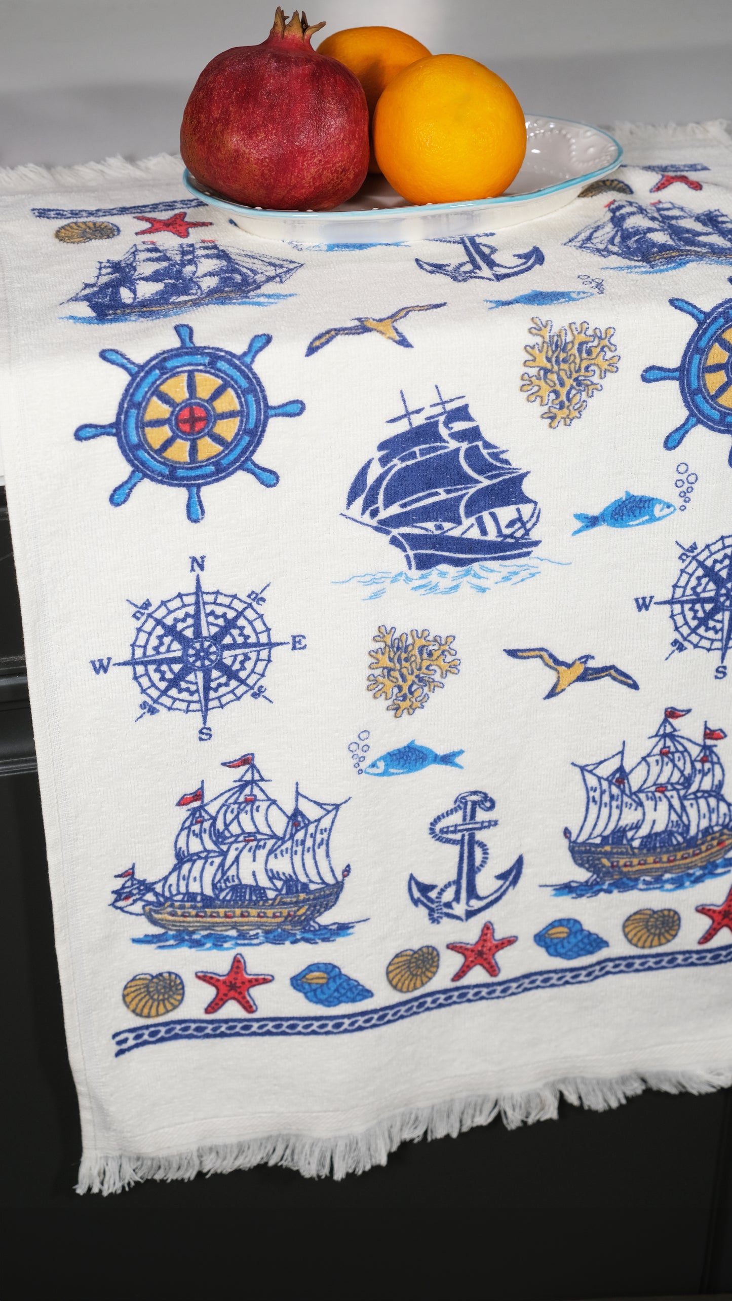 Ship Print Kitchen Towel