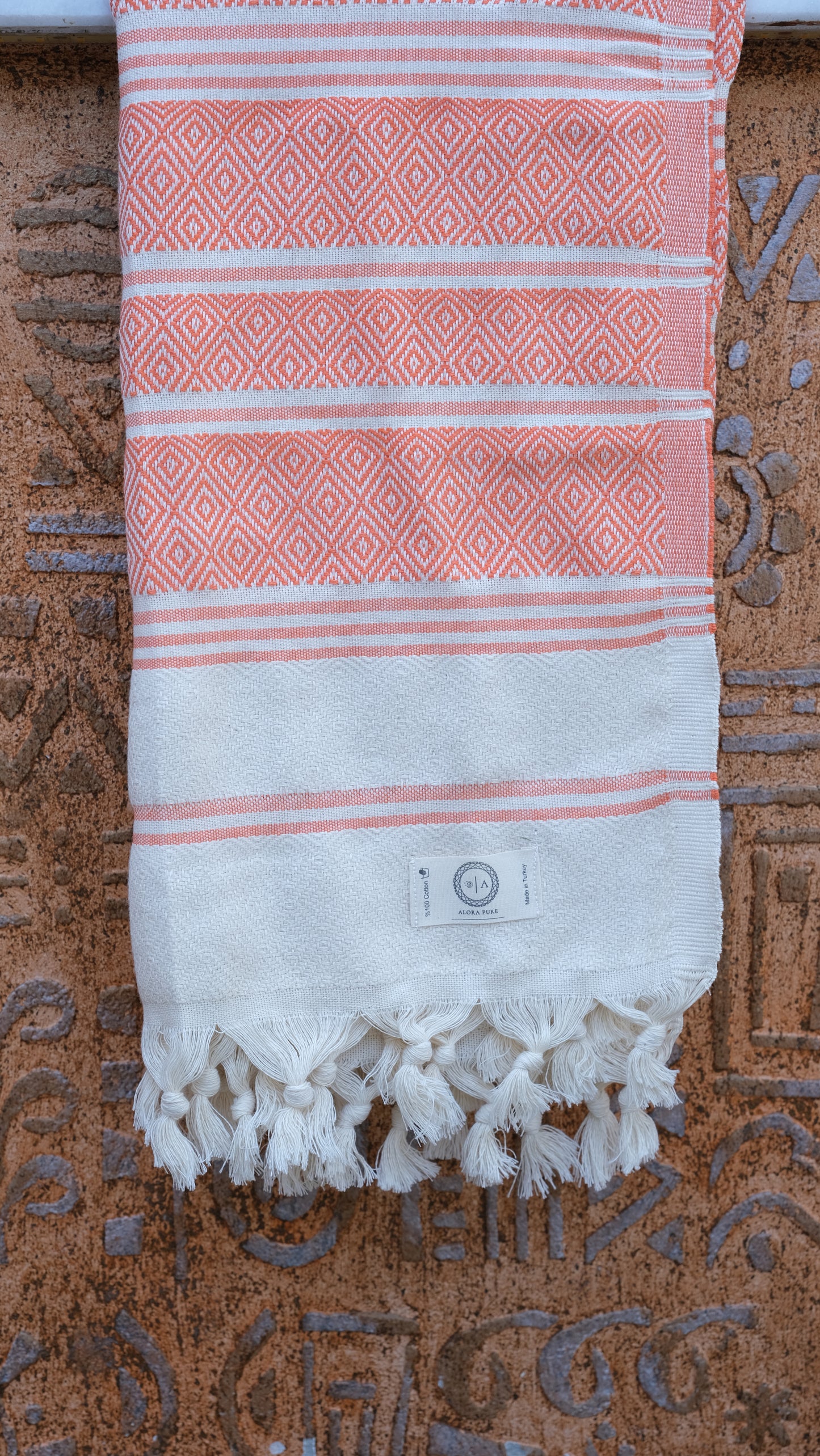 Salmon Crystal Alora Pure Towel
