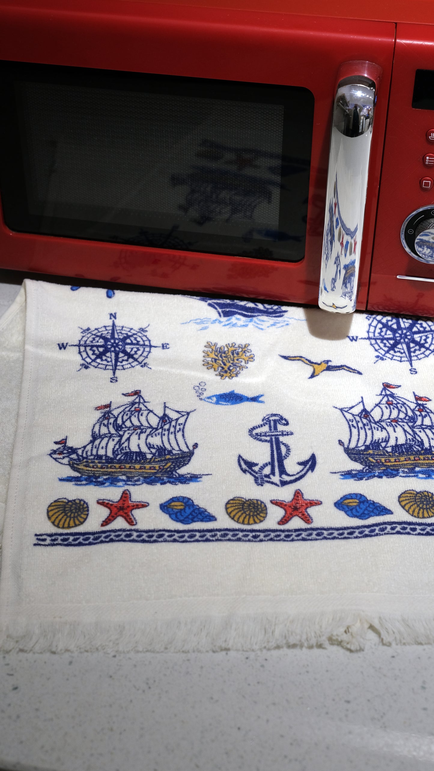 Ship Print Kitchen Towel