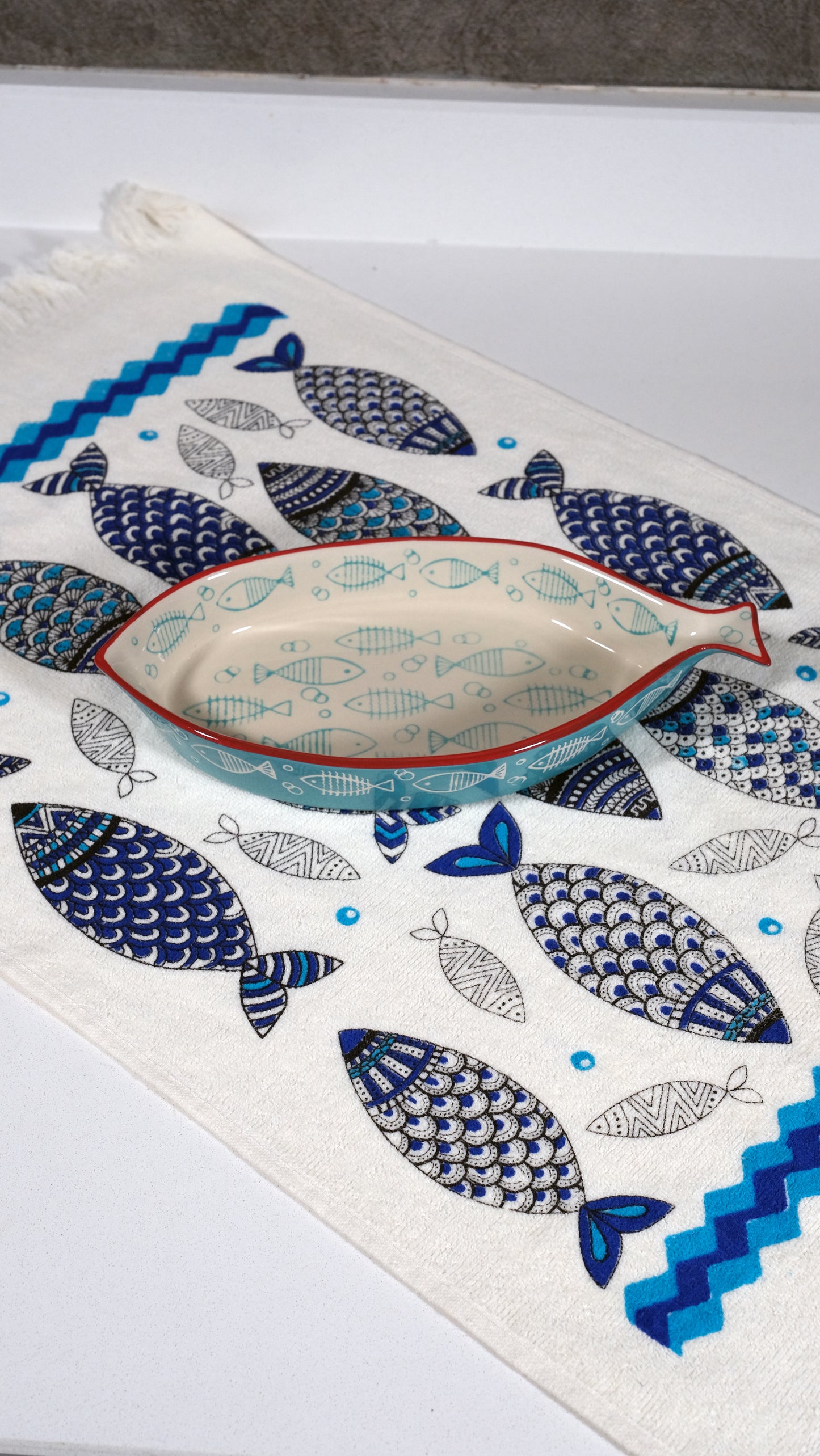 Fish Print Kitchen Towel