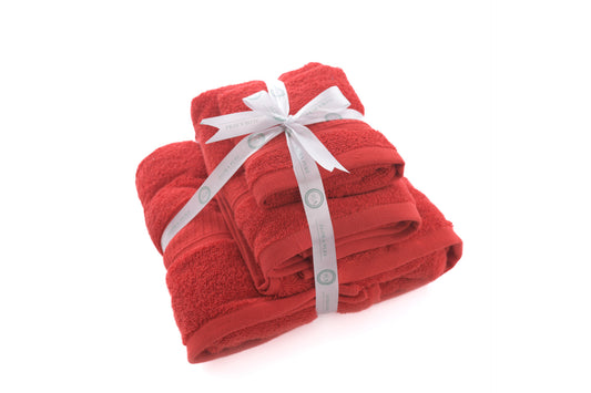 Plush Red Towel Gift Set