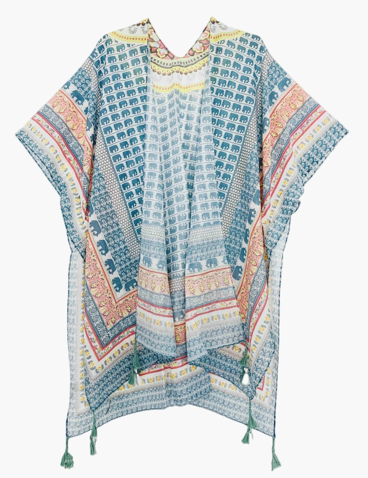 Teal Elephant Kimono