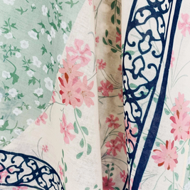 Pink-Aqua Daisy Patchwork Kimono