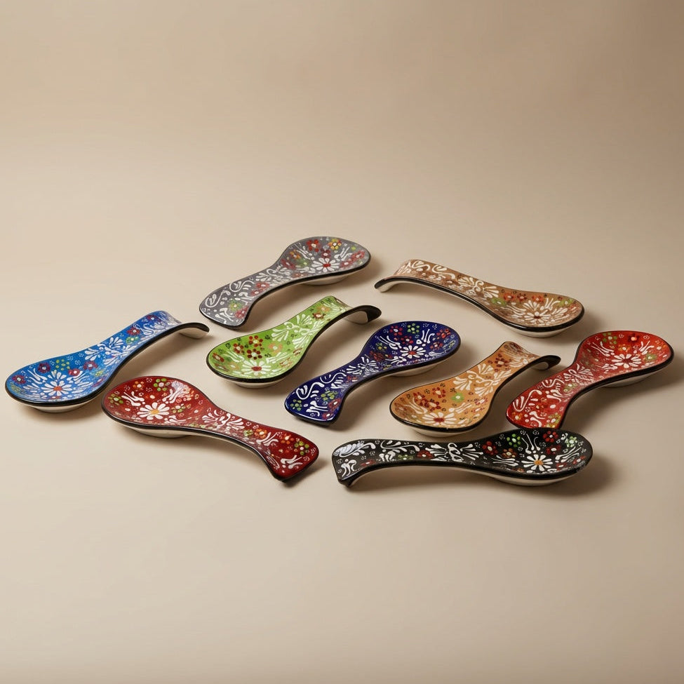 Hand-Painted Ceramic Spoon Holders