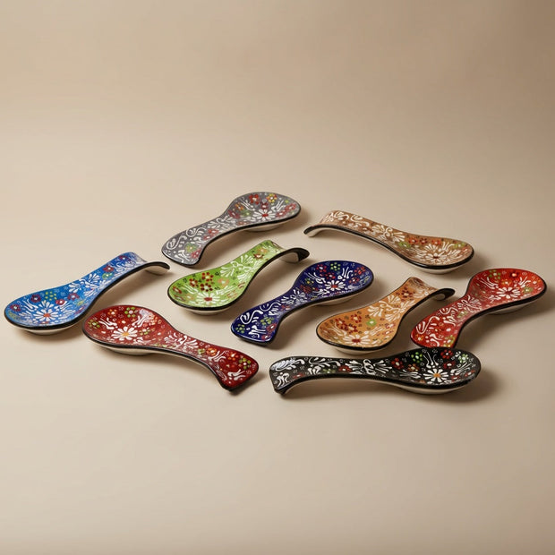 Hand-Painted Ceramic Spoon Holders