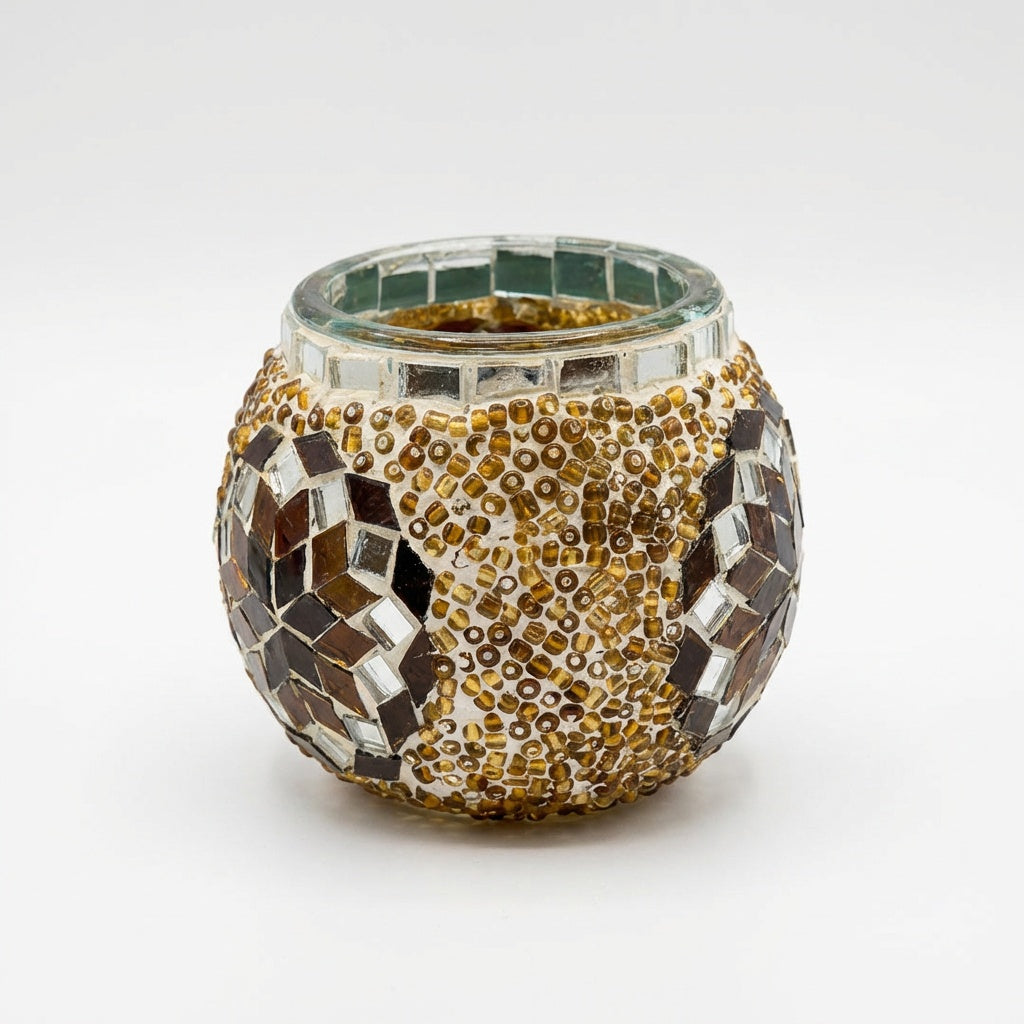 Handmade Mosaic Glass Candle Holders