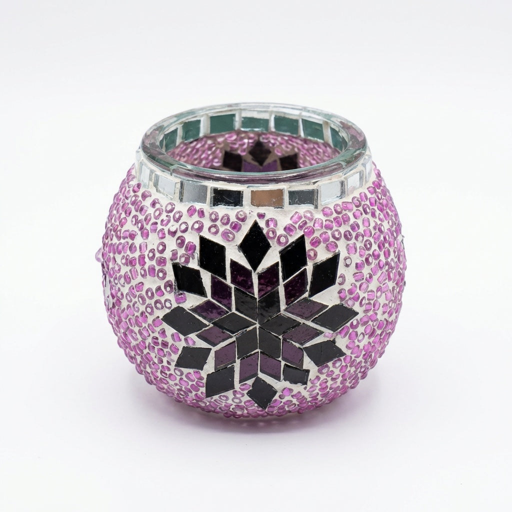 Handmade Mosaic Glass Candle Holders