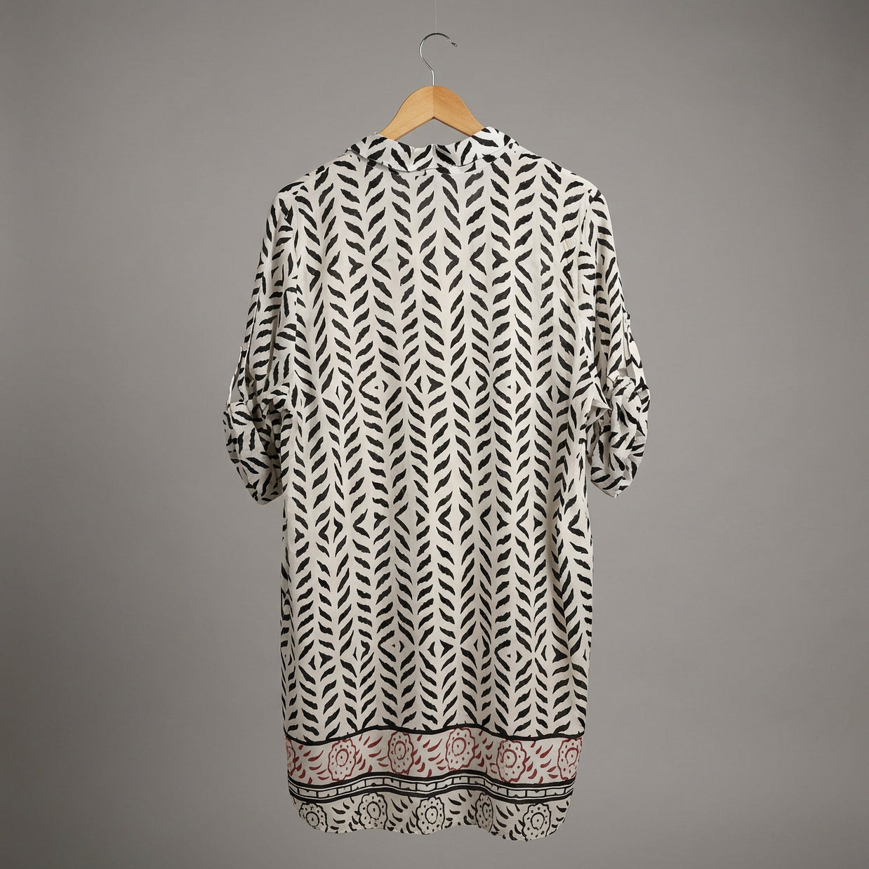 Cotton Printed Midi Shirt Dress