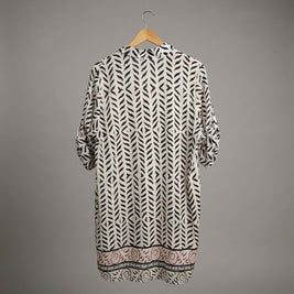 Cotton Printed Midi Shirt Dress