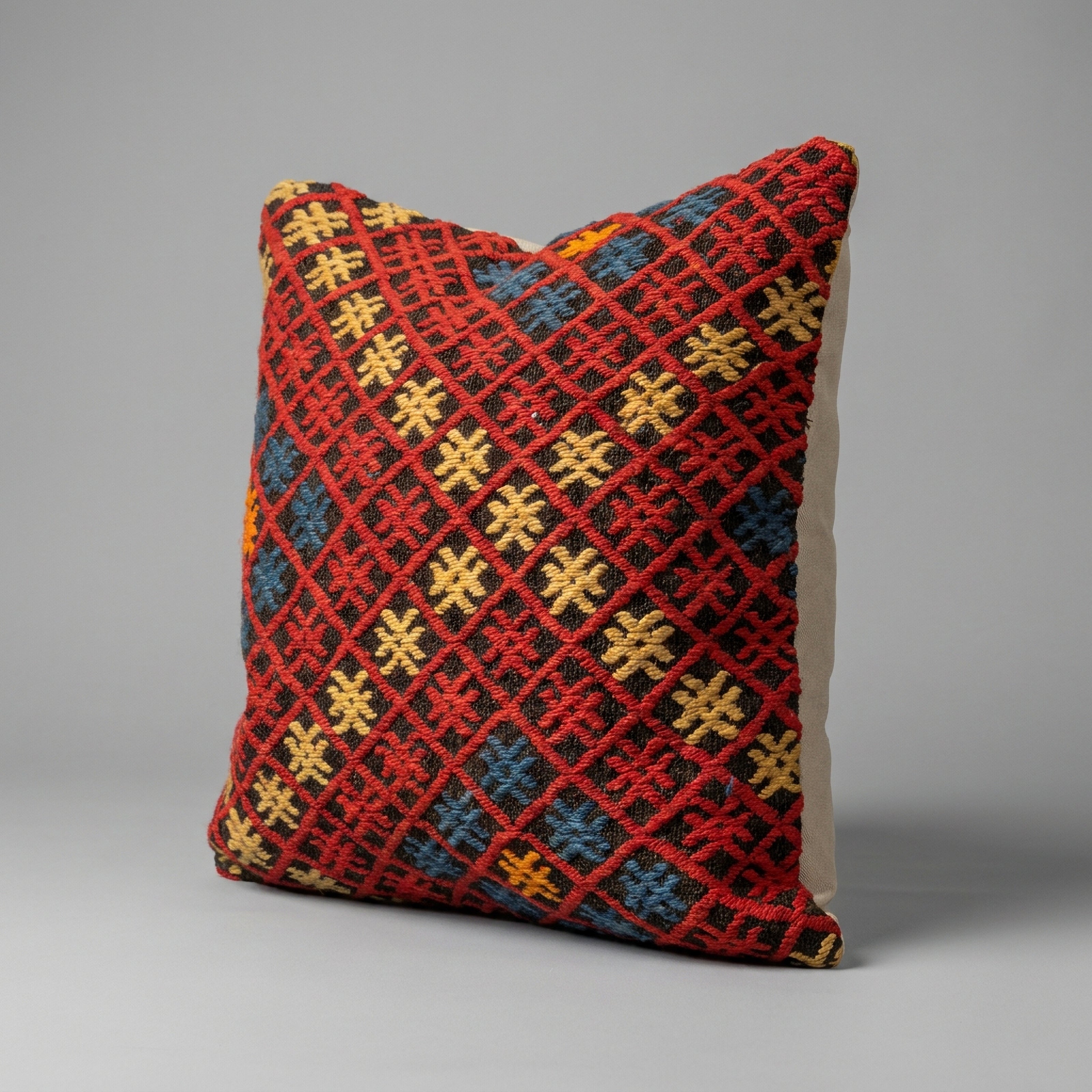 Handwoven Anatolian Pattern Pillow - Sunset Kilim