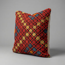 Handwoven Anatolian Pattern Pillow - Sunset Kilim