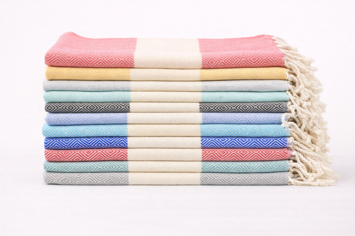 Turkish cotton diamond pattern towel soft lightweight quick dry bath beach towel