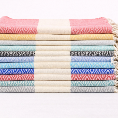 Turkish cotton diamond pattern towel soft lightweight quick dry bath beach towel